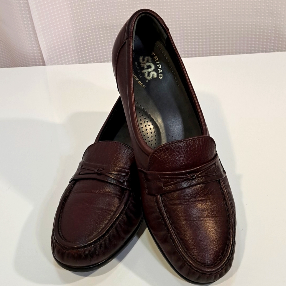 SAS Sz 11.5 N Oxblood Leather Loafers- EUC!!